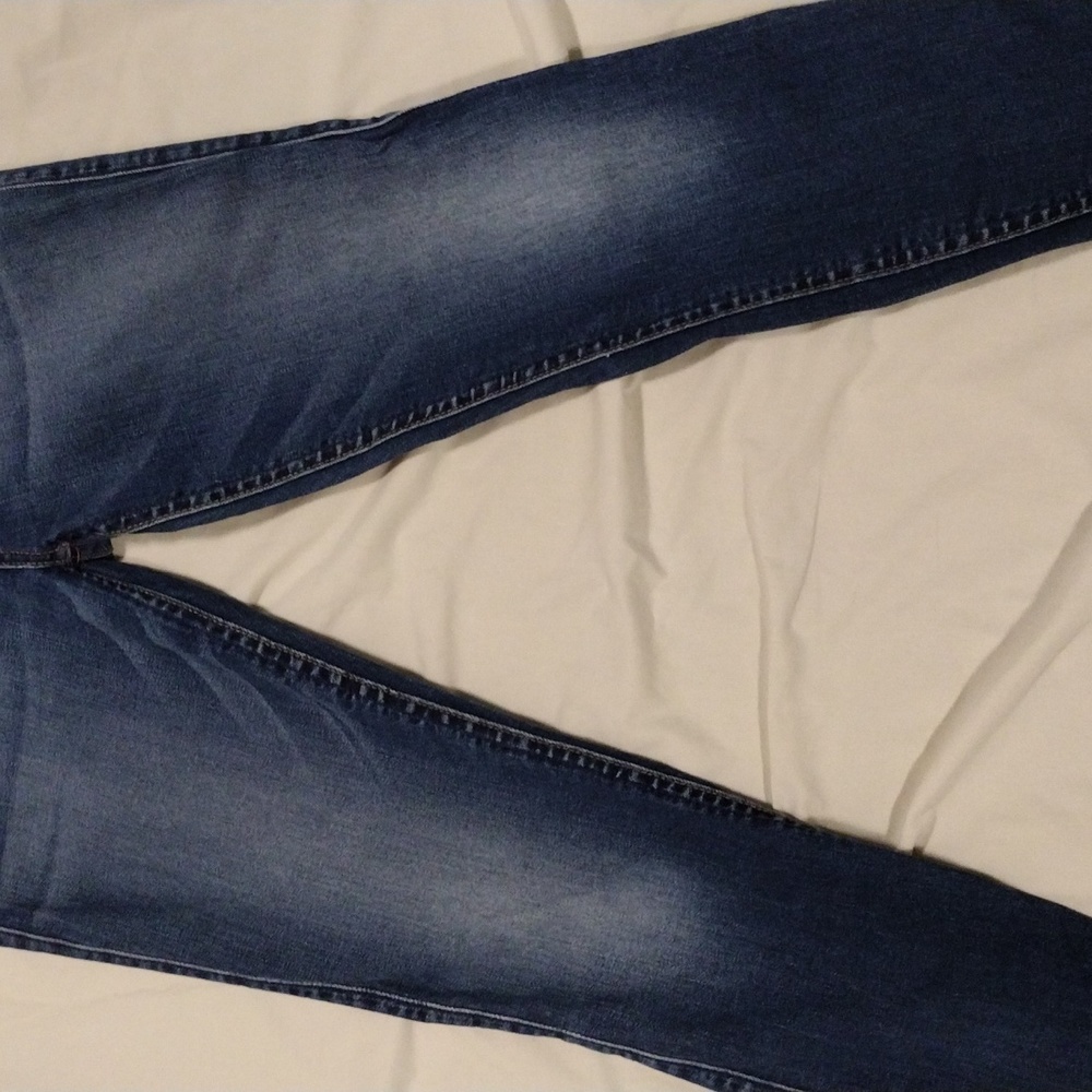 7 for all mankind Woman's Blue Jeans Distressed Skinny Ankle 26 - Picture 3 of 7